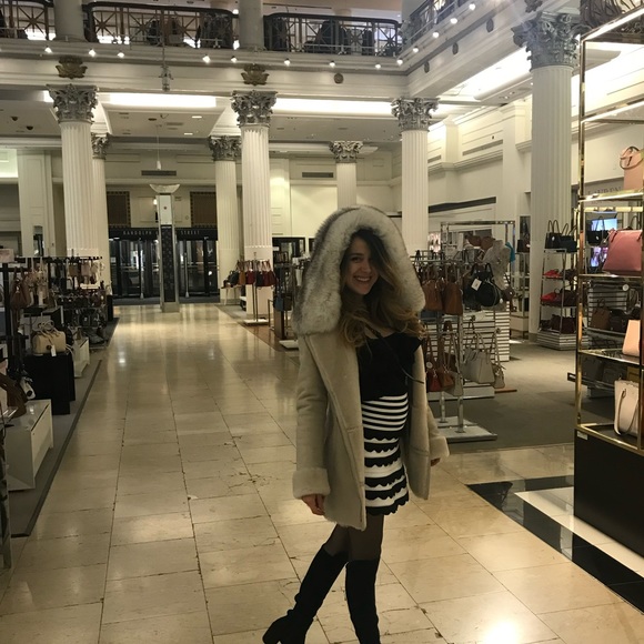 Lambskin Shearling Coat, real rabbit fur - Picture 7 of 13